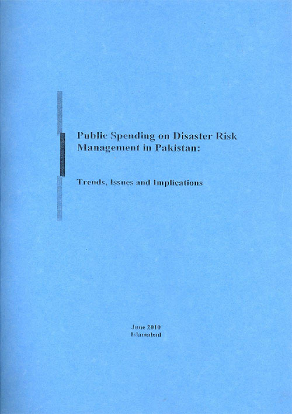 Public Spending on Disaster Risk Management in Pakistan