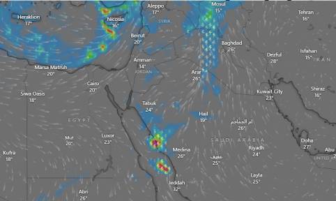 Extreme Rainfall in Saudi Arabia and Neighboring Regions
