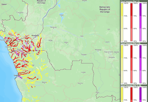 Rainfall and Flood in west coast of Southern Africa.